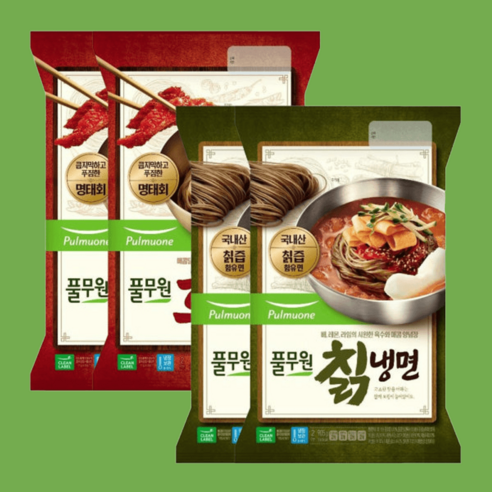 칡냉면2kg 10인분 동치미육수10봉 옥천칡냉면, 1세트, 200g 별미냉면 11 풀무원 칡냉면 2인 (905g) x 2개 + 속초 회냉면 2인(504g) x 2개, 칡냉면 2개 + 속초 회냉면 2개, 1개