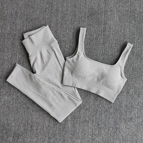 [SW] 여성 운동복 요가 세트 운동복 운동복 스포츠 체육관 Legging Seamless Fitness Bra 자르기 탑 롱 슬리브 요가 정장