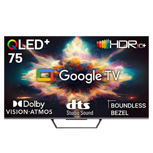 넥스 METZ GSQ75G 190cm(75) 4K QLED+ 구글 스마트TV / 무료기사설치/ 차원이 다른 고급스러운 디자인, 자가설치, 벽걸이형