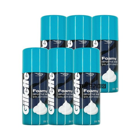 질레트 포오미 센서티브 스킨 쉐이빙 폼, 175g, 6개