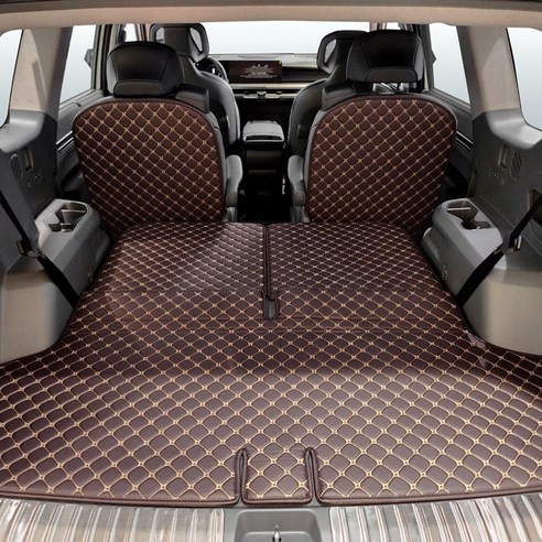카프트 EV9 트렁크매트 프리미엄 가죽 퀄팅 차박, 미끄럼방지 가능, 베이지계열 색상, 트렁크매트