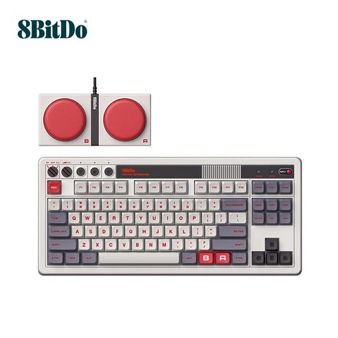 8bitdo키보드  8BITDO키보드 8Bitdo 레트로 쓰리 모드 무선 블루투스 기계식 키보드 87 키 핫 스왑 게이밍 N 롤오버 PC, 없음, 없음, 1.red - BOX v2 white