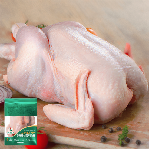 [밀리원/국내산] 유황 먹여 키운 신선한 두마리 생닭(냉장) 1.1kg, 1개