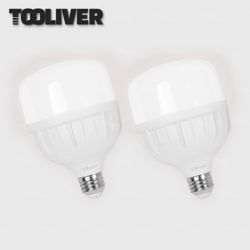 툴리버 수명이 긴 LED 전구 T램프 30W 6500K, 주광색, 2개