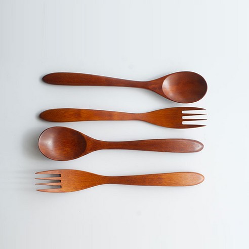 자연의 숨결을 담은, 트래블앤쿡 천연 옻칠 우드 티스푼 티포크 머들러