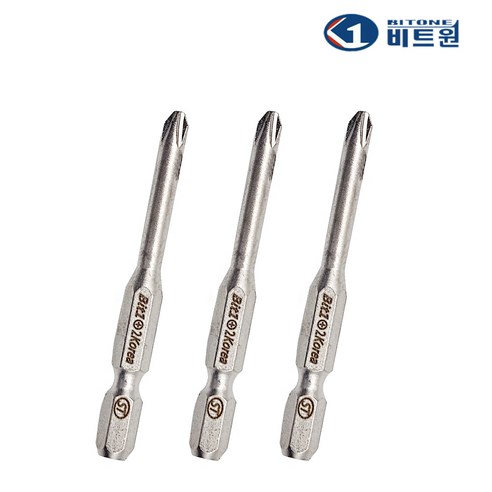 비트원 자석 단면 드라이버 십자 비트 PH2 4.5 65mm, 3개