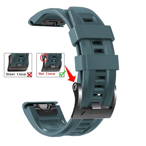 때문에 Garmin Fenix 6X 6Pro 5 5X Plus 스트랩 Quick Fit 22mm 26mm 고품질 실리콘 손목대 가민 시계대, #13