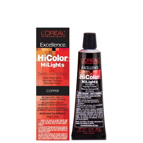 로레알 L''Oreal 하이컬러 레드 하이라이트 포 다크 헤어 온리 34g, Copper, 1개