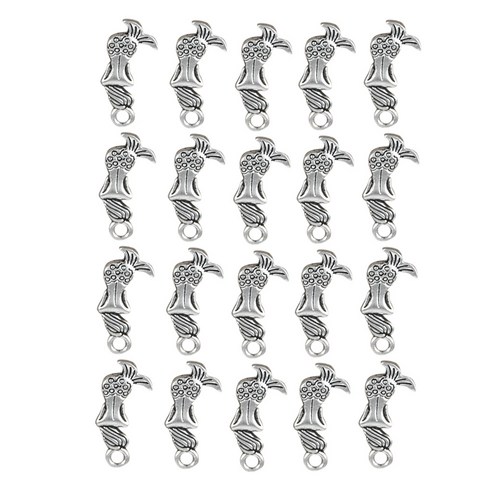 20Pcs 인어 모양 펜던트 골동품 실버 보석 목걸이 결과 DIY