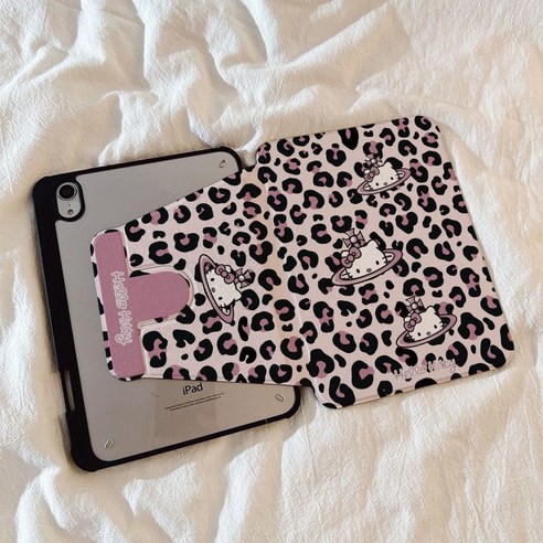 나만의 스타일을 완성하는 다이슝 블랙 호피 키티 아이패드 케이스