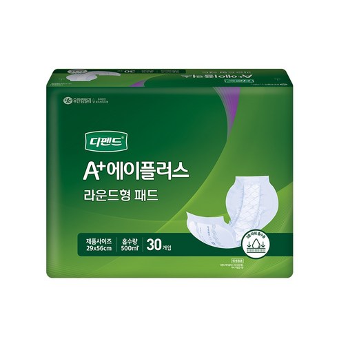 디펜드 에이플러스 라운드형 속기저귀 30매x2팩, 대형/라운드형, 30개입, 2개