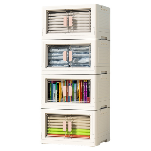 리빙톤이동식폴딩수납장 리빙톤이동식폴딩수납장 청소앤 프리미엄 이동식 4단 폴딩수납장 다용도수납장 폴딩박스 Our Home 이동식 투명 플라스틱 수납장 다용도 수납장 폴딩 설치면제 틈새수납장, 핑크, 5개, 양문형