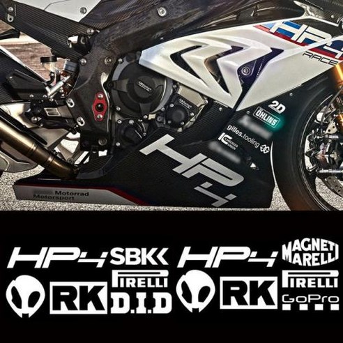 S1000RR 부품 튜닝 용품 반사 오토바이 사이드 스트립 펜더 바디 외계인 헤드 페어링 어퍼 스티커 연료 탱크 데칼 방수 BMW HP4, 2