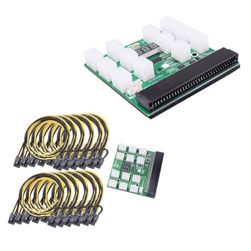 전원 공급 장치 브레이크아웃 보드(PSU 서버 6~6+2 핀 케이블용 버튼 포함), 92x90mm., 여러 가지 빛깔의, 전자 부품