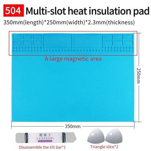 LUXIANZI 내열성 실리콘 납땜 매트 절연 BGA 납땜 스테이션 용 ESD 작업 데스크 패드 자석이있는 수리 패드, 504, 03 orange