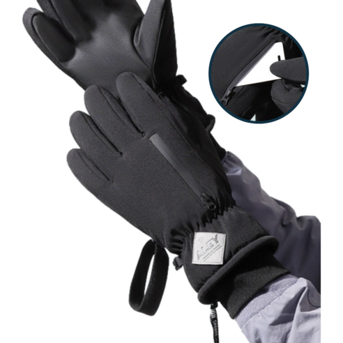 [프리미엄 방한 300%] 더블파이브 스키장갑 보드장갑 스마트터치 겨울 방수 방한 장갑, black