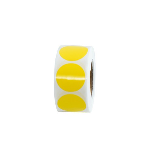 디어플레이스 컬러 롤스티커 500매 2.5cm, 1롤, 03.원형_옐로우