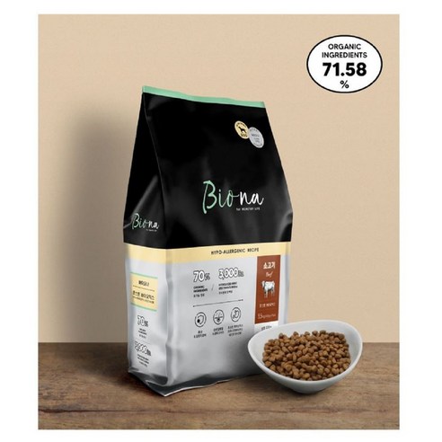 반려동물의 건강과 안전을 최우선으로 하는 바이오나의 유기농 가수분해 유산균 저알러지 사료