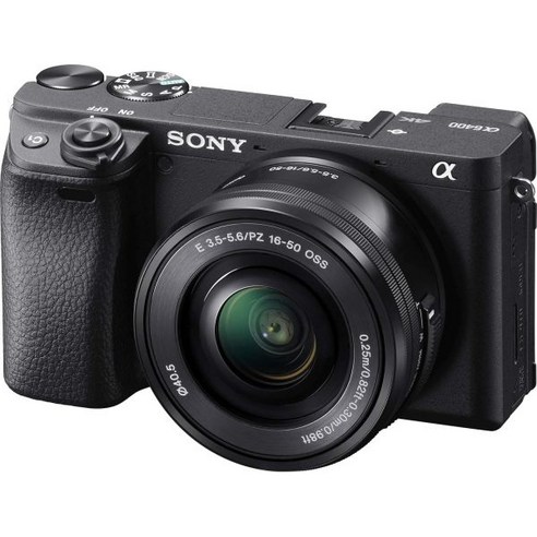 Sony Alpha a6400 미러리스 카메라: 실시간 눈 자동 초점이 있는 컴팩트 APS-C 교환 렌즈 디지털 카메라 4K 비디오 플립 스크린 & 18-135mm - E, w/16-50mm Lens, Base