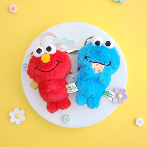 BSC 세서미 엘모 쿠키몬스터 미니 인형 7cm 키링 키홀더, 2. 미니 쿠키몬스터 키링 7cm, 1개
