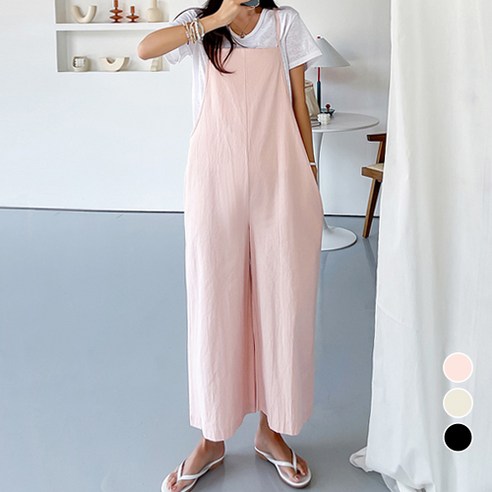 [나크21] 군살커버 GOOD! 린넨 점프수트 NK12-O-75