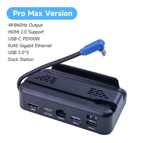 스팀덱 호환 액세서리 usb 3.0 유형 c 도킹 스테이션 tv 베이스 스탠드 허브 홀더 스팀 데크 pd 100w 4k 60hz 도킹 usb c rj45 steamdeck 용, 1-pd 100w