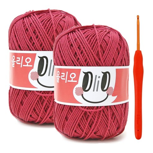 올리오실(70g)x2볼+코바늘 5/0호(3.0mm), 707_로즈핑크