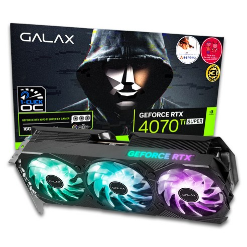 갤럭시 GALAX 지포스 RTX 4070 Ti SUPER EX GAMER BLACK OC D6X 16GB 그래픽카드, 선택하세요