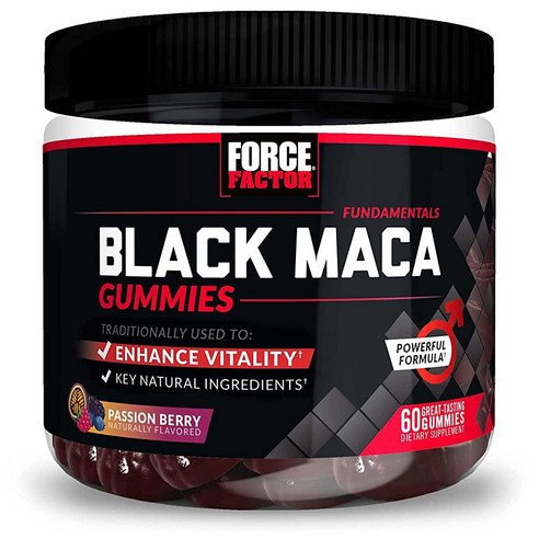 Force Factor 남성용 블랙 마카 추출물 1000mgX 120정, 젤리, 60 Count (Pack of 1), 1개