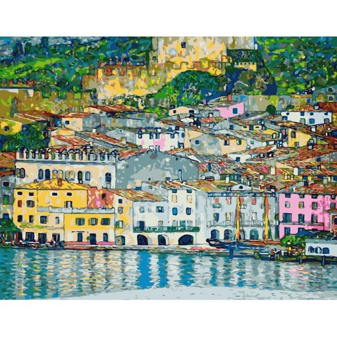 모모픽스페인팅 DIY명화그리기 40x50cm, J24 클림트 가르다 호숫가, 1개