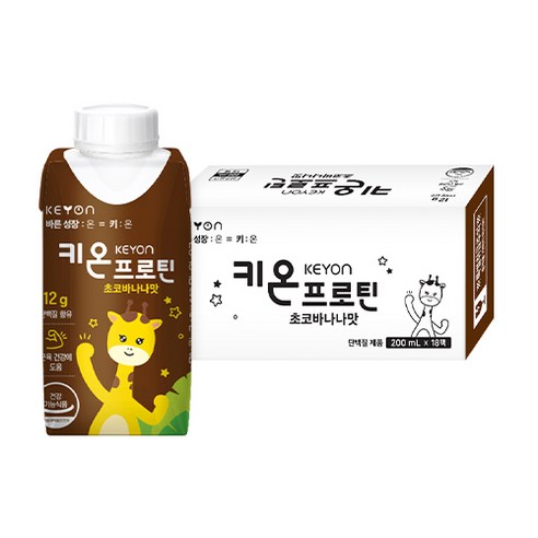 함소아 어린이 단백질 음료 키온 프로틴 초코바나나맛, 200ml, 18개