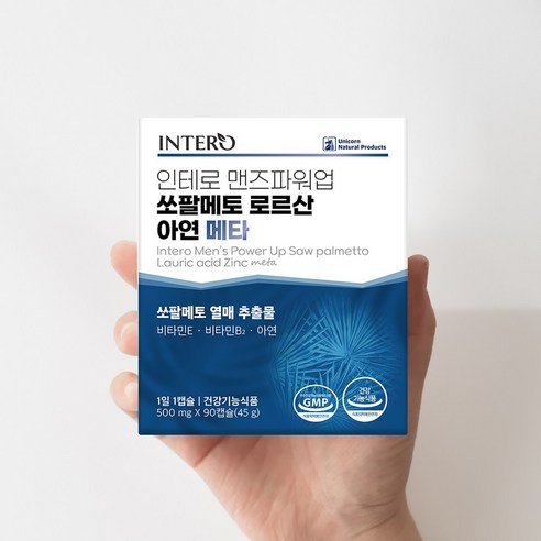 인테로 맨즈파워업 쏘팔메토 로르산 아연 메타, 1개