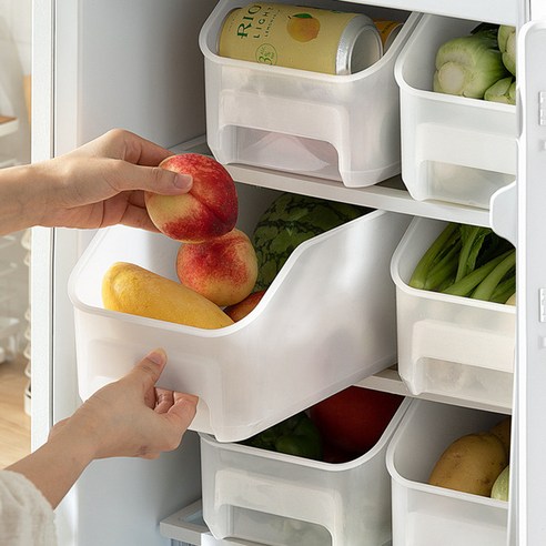 Pyunri 냉장고 정리함 1 + 1 무료배 송 수납바구니 투명 다용도 PP소재 과일 채소바구니, 1+1