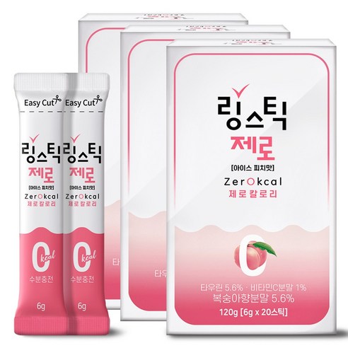 링스틱 제로 칼로리 아이스피치, 6g, 60개