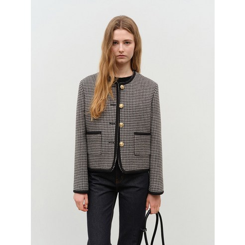 Dunst for WOMEN CLASSIC BOUCLE TWEED JACKET CHECK_UDJA4C204MU