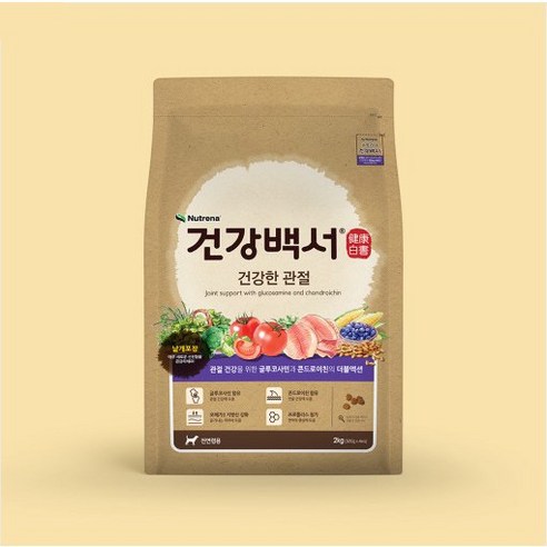 건강백서 전연령용 건강한 관절 기능성 사료, 스트레스완화/안정/집중력관리, 2kg, 1개