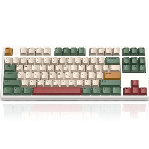 한성컴퓨터 염료승화 EDITION 유무선 무접점 키보드, GK893B, 일반형, 캠핑(그린/골드/레드/베이지)