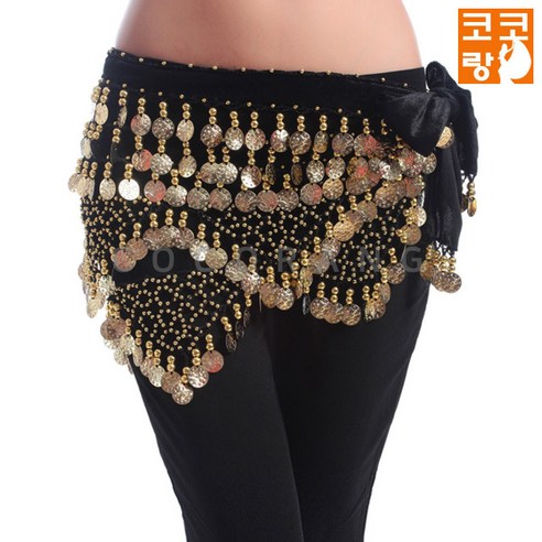 벨벳 코인 밸리 힙 스카프: 밤의 장막을 닮은 유혹적인 춤의 향연 밸리댄스복