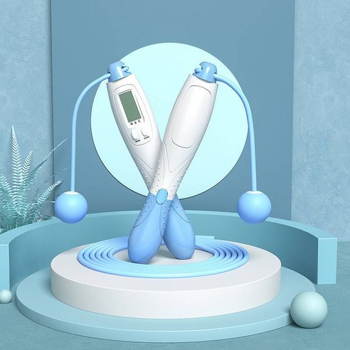YAPOGI 노라인 줄넘기 헬스 운동용품 카운터 조절 가능 줄넘기, 하나, 블루 무선