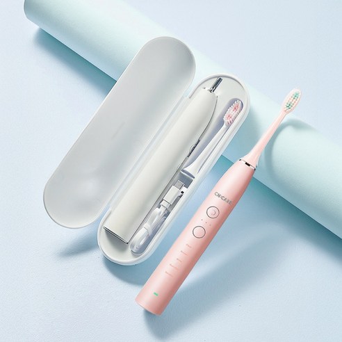 씨앤케어 휴대용 음파 전동칫솔 스마트 브러쉬 장착, 1개, 핑크, CP3005