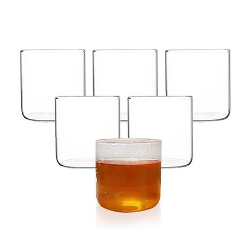 BESTAR 홈카페 투명 내열유리컵, 350ml 6개×1세트