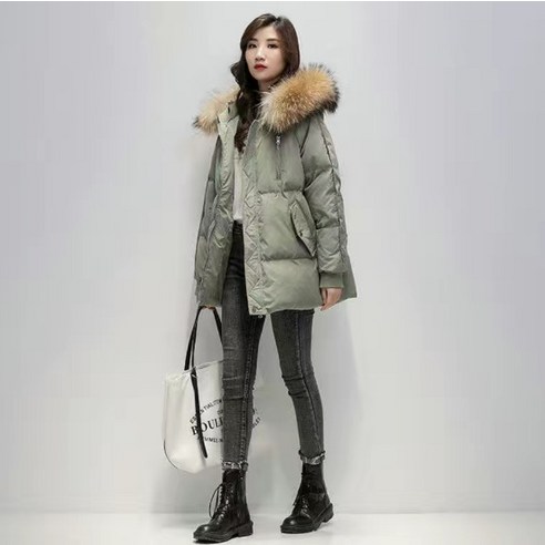 새로운 겨울 대형 면화 패딩 자켓 여성 중간 길이면 재킷 빵 코트 한국어 스타일 느슨한 코튼 패딩 코트