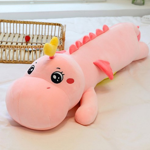 NY20 공룡인형 쿠션 바디필로우, 공룡핑크