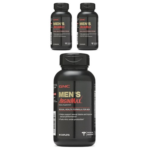 GNC 멘스 아르긴맥스 섹슈얼 헬스 포뮬러 캐플렛 글루텐 프리, 90개입, 3개