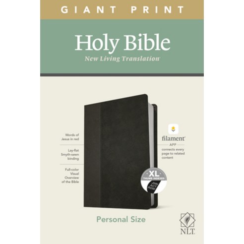 NLT Personal Size Giant Print Bible Filament Enabled Edition (Red Letter Leatherlike Black/Onyx ... Imitation Leather, Tyndale House Publishers, English, 9781496445292