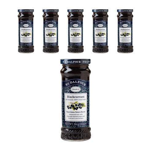 샹달프 디럭스 블랙커런트 스프레드 과일잼 284g 무지방, 블랙 커런트 (Black Currant), 6개
