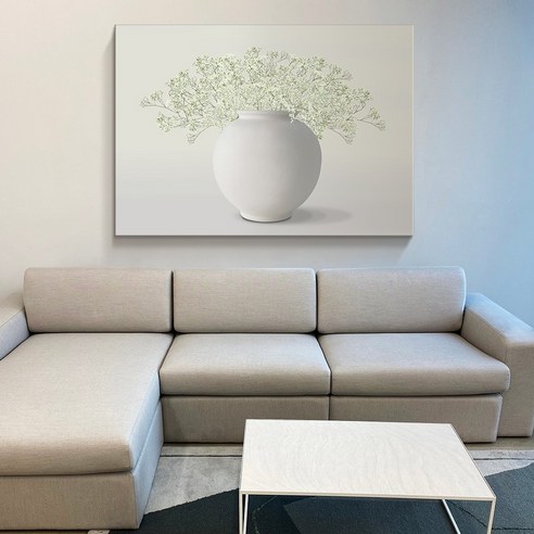 힐링의 기운이 가득한 인메이블 복들어오는 꽃 달항아리 그림