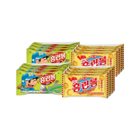 해태제과 홈런볼 초코 4번들 164g 2개 + 홈런볼 커스타드크림 4번들 164g 2개, 1세트