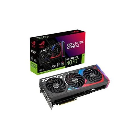 ASUS ASusnVidia GeForce ROG-STRIX-RTX4070TI-12G-Gaming RTX 4070Ti 12GB GDDR6X 2610MHz 부스트 클럭 RAM 24G