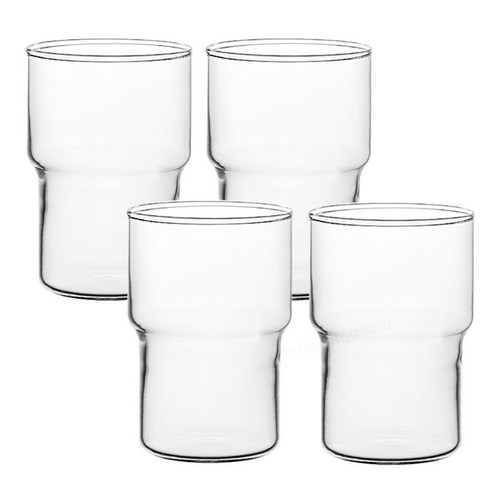 라앙 스태커블 투명 내열유리컵 380ml, 4개